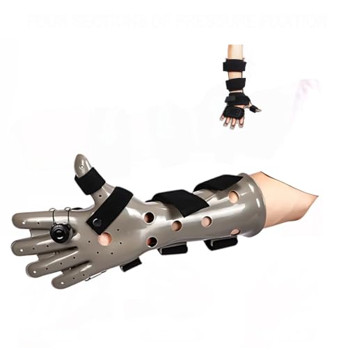Férula de mano de soporte para dedos con sistema de cordones BOA, correas de caída de muñeca (normal a la derecha, mediana)