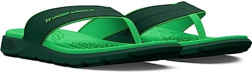 Under Armour Women's Ignite Pro Marbella Flip Flop Slide Sandal, (301) Greenwood/Green Screen/Green Screen, 9 | Image 1