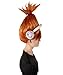 HPO Adult Women's Animated DJ Troll Orange Wig with White Costume Earphones, Synthetic Soft Fiber hair, Perfect for your next Festival and Holiday Party!
