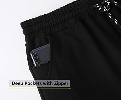 SHENGLADI Calça de moletom masculina slim jogger calça de corrida afunilada para academia com bolsos