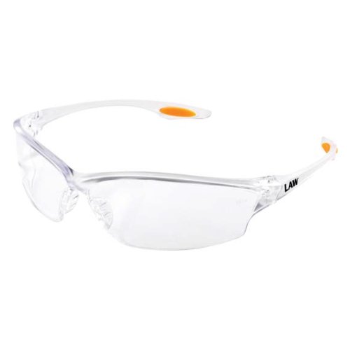 Crews Clear Safety Glasses, Scratch-Resistant, Wraparound