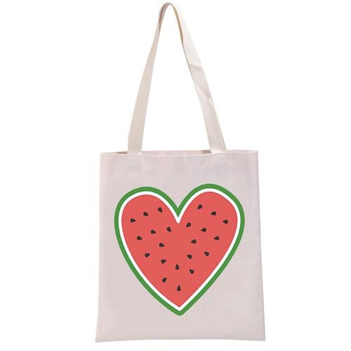 G2TUP Palestine Support Gift Watermelon Heart Tote Bag Protest Handbag Free Palestine Anti-war Gift (Watermelon Heart TB)