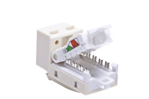 Leviton 61TLS-RT6 Home 6 Tool-Free Snap-In Connector, T568A Wiring, Light Almond