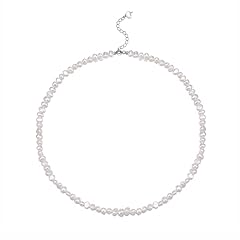 White, 4-5mm, Silver Clasp