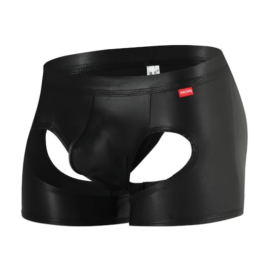Shiny Fashion Boxer Cut Out Underwear Briefs for Men Stretch Nightclub Men's Underwear2