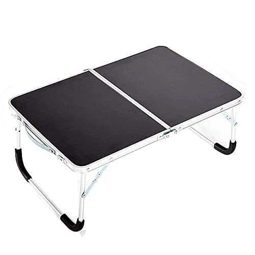 Amadj Foldable Laptop Table,Portable Standing Bed Desk, Bed Desk, Breakfast Serving Bed Tray, Portable Mini Picnic Table & Ultra Lightweight, Folds In Half With Inner Storage Space #TOP1