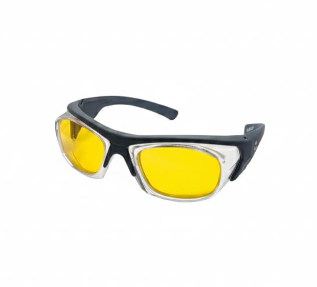 Image of THUNDERSTORM Safety Goggles Eye Protection Anti Pollution Eyewear For Multipurpose Riding Motorcycle Cycling Scratch Resistant UV Protected Glasses for Men & Women (Matte Grey with Yellow Lens)