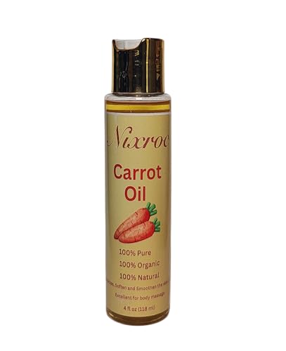 Organic Carrot Oil, 100% Pure, 100% Natural, 100% Organic Skin Care, Anti-Aging, Good for Damage Skin & Hair, Extra Hydrating & Nourishing, Smooth Refresh & Moisturize Any Skin Type, Massage Body Oil