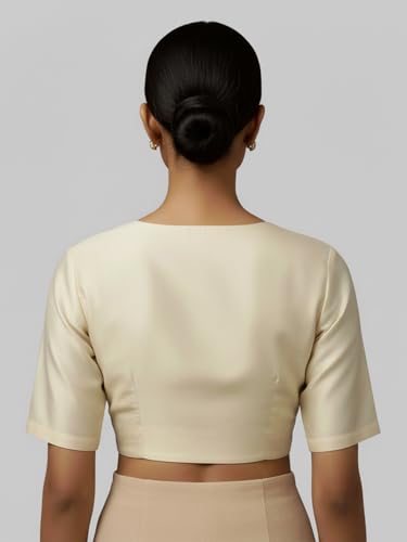 Image of Thevasa Women's Everyday Divine Depth V Neck Half Sleeves Blouse