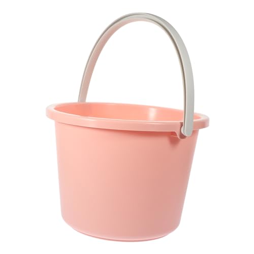 TOGEVAL Cubo de Plástico Portátil Capacidad para Agua Multifunción Hogar Lavado Dormitorio Rosa Pequeño Cubo Resistente Fácil de Limpiar