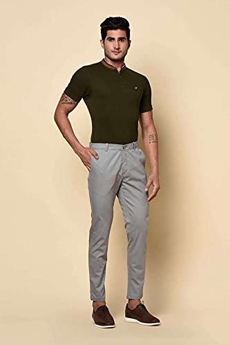 Image of blackberrys Structured Cotton Blend Slim Fit Mens Trousers (S211113-FSADWH-P)