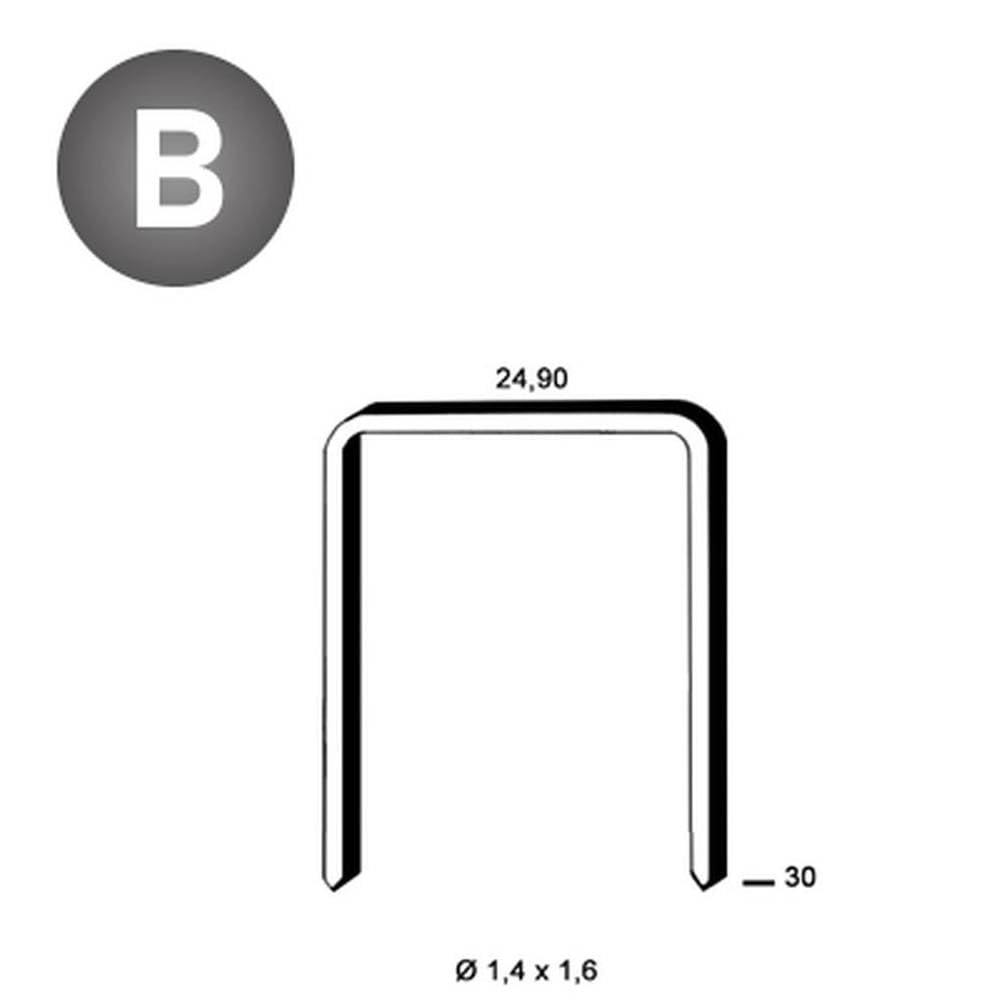 10 000 Agrafes Claires Wc-30-24.9x30x1.4x1.6 mm - D-Work