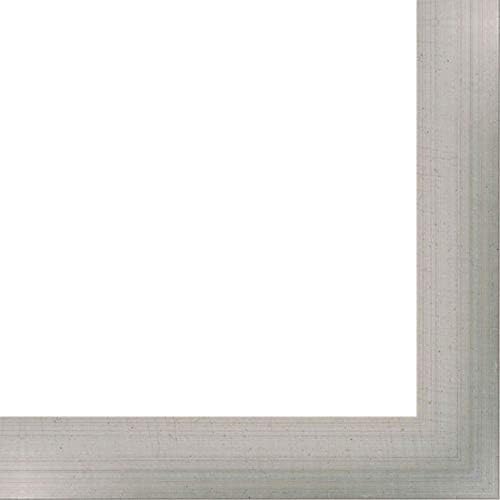 CountryArtHouse Picture Frame Moulding (Wood) 100ft bundle - Contemporary Silver Finish - 2" width - 3/8" rabbet depth