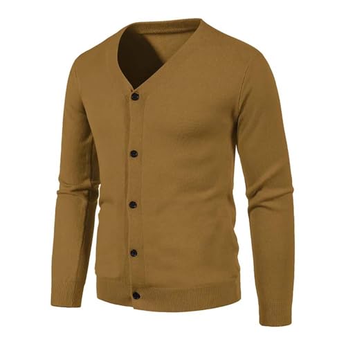 Men Slim Fit Button Front Knit Cardigan Sweater Casual Soft V Neck Long Sleeve Knitwear 6
