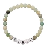 CQIUKJ GIGI NANA MIMI - Pulsera de regalo para cumpleaños de abuela, pulsera de piedra natural, regalo para mamá, hija, tía, hermana, mujer, 7 pulgadas, 18 cm, Piedra, No es una piedra preciosa