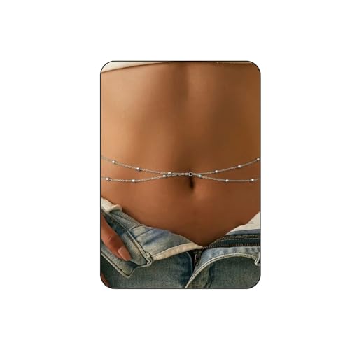 Image of Fabme Women's Waist Chain Stylish Saree Belly Chain Layered Body Hip Chain for the Waist Ladies Sexy Bikini Jewelry (26-42 In)
