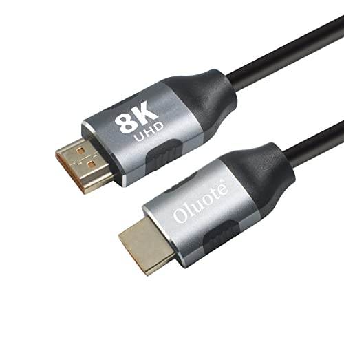 Oluote 8K Cable HDMI 2.1, Cable HDMI de Ultra Alta Velocidad 4320p Cable HDMI de Alta Velocidad 48Gbps Compatible con Roku TV/PS5/HDTV/Blu-ray/Monitor y Más (2M)