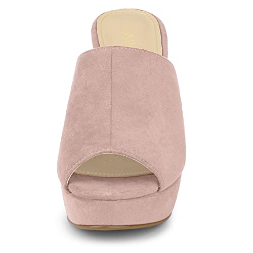 Image of Allegra K Women's Open Toe Platform Chunky Heel Slides Sandals | Party Sandals