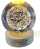 FORMAT 8 CM: boule Ø 8 cm, socle bois Ø 6,5 cm, compact, stable, chevet ou bureau, petits espaces