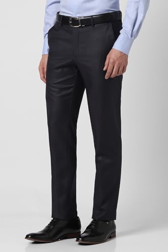 Image of Van Heusen Men's Fashion Formal Mid Rise Slim Fit Premium Formal Trousers | Superior Comfort | Auto-Flex Waist Band | Soft Touch