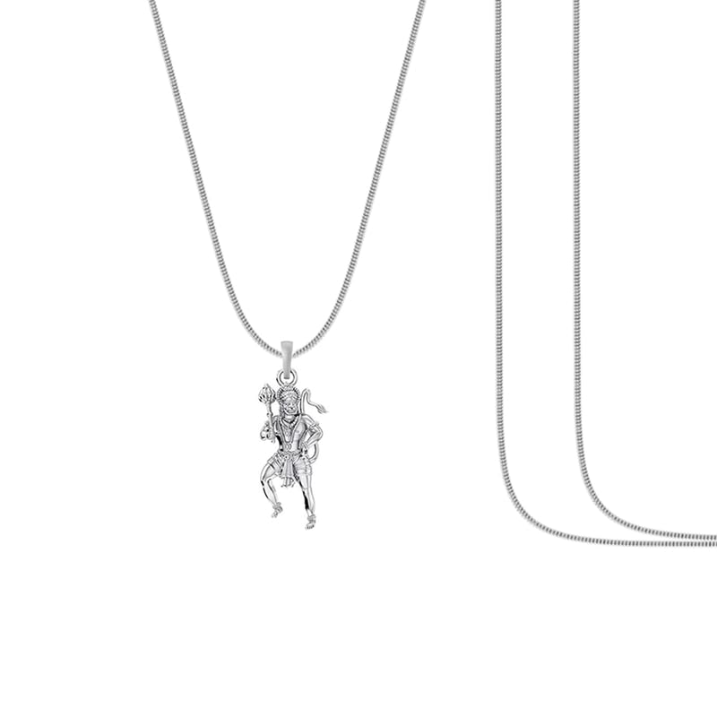 Colgante Hanuman de plata esterlina 925 con cadena de serpiente infantil Mtrolls