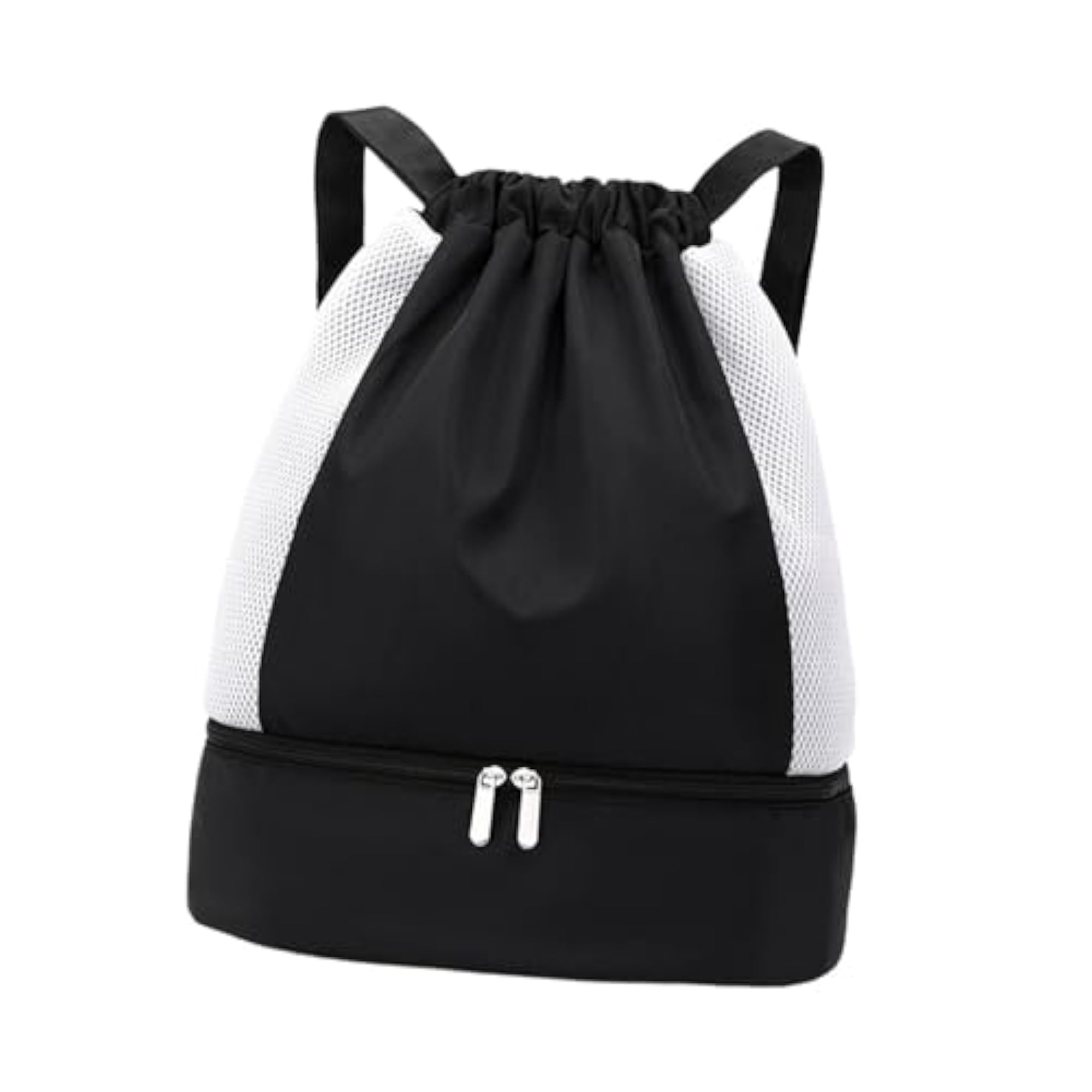 Waterproof Drawstring Wet and Dry Separation Sports Bag, Black
