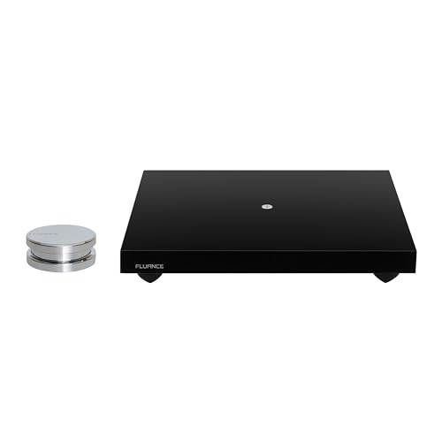 Fluance Turntable Isolation Base Anti-Vibration Wood Platform and HiFi Vinyl Record Weight...