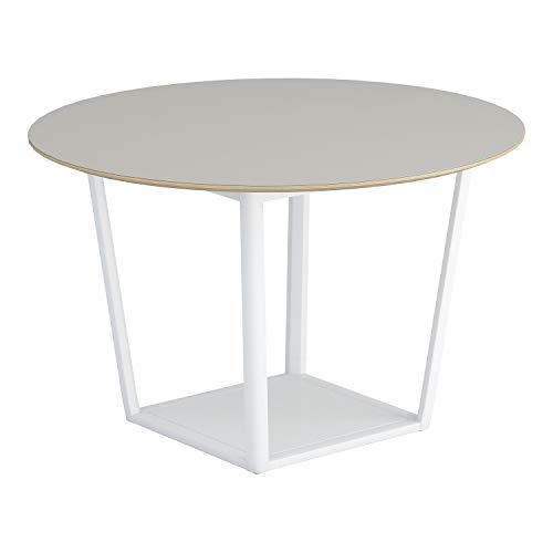 【メーカー配送・設置・組立】コクヨ ミーティングテーブル リージョン LT-RGC12MSAAF75N 円形 ボックス脚 ミドルテーブル 直径120×高さ72.4cm リノリウム天板 ペブル/脚ホワイト