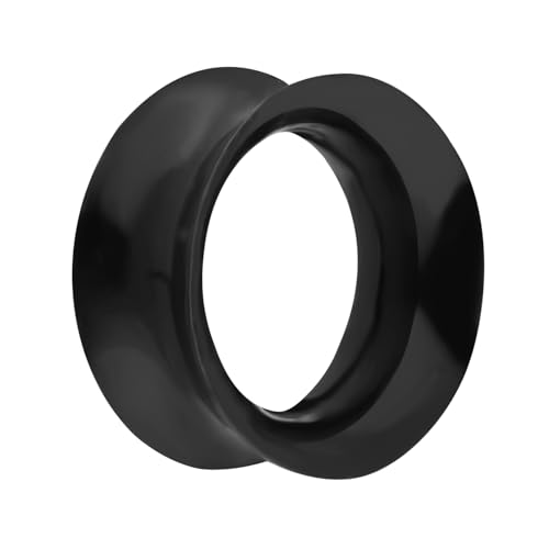 Treuheld 10mm Silikon Flesh Tunnel - Schwarz - dünner Double Flare Ohr Plug - weich soft hautfreundlich antiallergen & nickelfrei