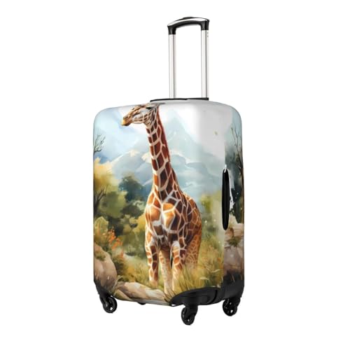 Giraffes and Trees Print Luggage Cover Washable Elasticated Suitcase Covers TSA Approved Stylish Dust and Scratch Resistant Case Protector for Kids and Adults2