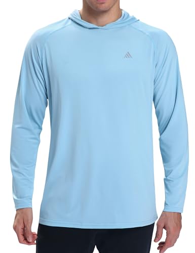 Light Face Men's Sun Protection Hoodie Shirts UPF 50+ Long Sleeve SPF UV Rash Guard Fishing Hiking Lightweight