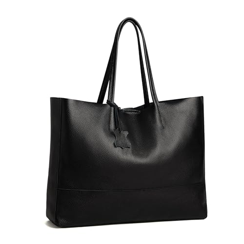 ADORATTI Italian Leather Tote Bag for Women, Black