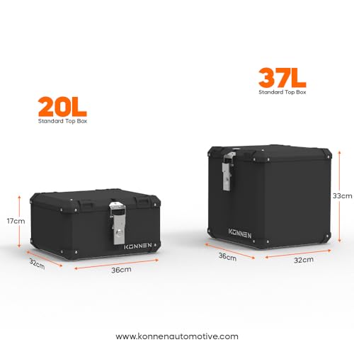 Image of Waterproof Motorcycle Hard Standard Panniers with Mounts (Set of 2) | Bike Side and Top Luggage Boxes | Compatible with Himalayan 450, V-Strom, CB350, Hness, Avenger, N250 /160, Dominar 250 /400