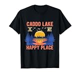 caddo lake is my happy place camping sayings camper maglietta