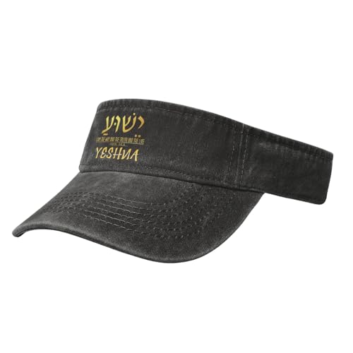 Sun Visor Hats Yeshua Hebrew Name Jesus The Way, Truth, Life Adjustable Ball Caps Empty Top Baseball Running Tennis for Men Women Outdoor Travel Beach Black