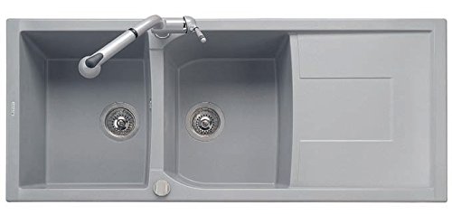Plados Lavello incasso 2 vasche Ultragranit Nero CX1162 UG70 Corax 116.20