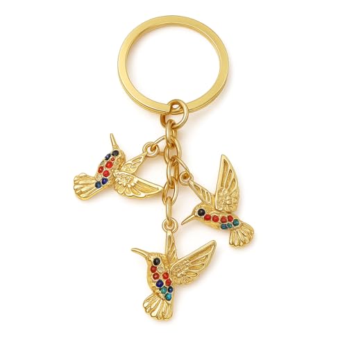 Porte-Clés Colibri – Porte-Clé Oiseau Breloque de Sac pour Femme avec Oiseaux Ornés de Pierres Précieuses Colorées & Détails Exquis, Cadeaux...