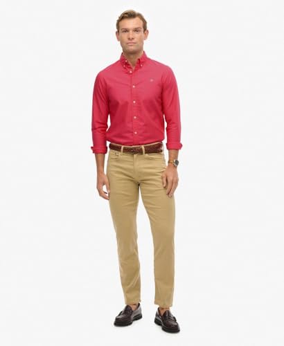 Superdry Para Hombre. M4011037A Camisa Classic Oxford Rosa (M), Casual, AlgodóN, Manga Larga - 3