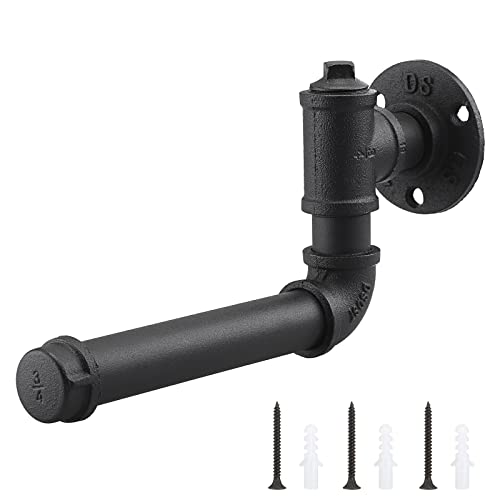 TOLIDA Vintage Industrial Hook Klempner Haken Einzelne Bar Gusseisen Wandhaken schwarz für Bademäntel Kleidung Hüte Papierhandtücher Cover