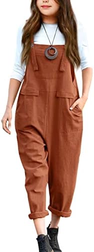 Uifely Girls Long Bib Pants Overalls Casual Loose Baggy Rompers Jumpsuits with Pockets