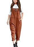 Uifely Girls Long Bib Pants Overalls Casual Loose Baggy Rompers Jumpsuits with Pockets
