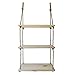 Estantería madera con cuerda de pared. Estante colgante 3 baldas de estilo nórdico.