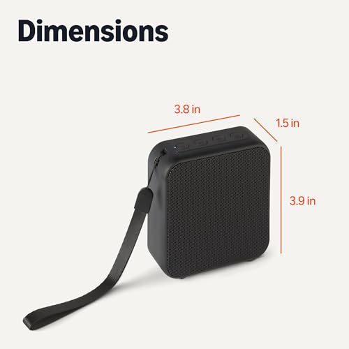 Image of Amazon Basics Bluetooth Speaker Wireless, IPX5 Waterproof, 6 Hour Playtime, Compact Size for Home, Outdoor, Black