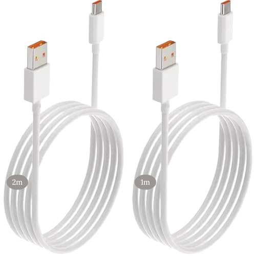 Cable USB C carga rápida 120W a USB [Pack 2m + 1m] 3A tipo C compatible con Iphone, Xiaomi, Samsung, Oppo, Huawei, Google Pixel, Carplay, Play Station, Nintendo Switch y transferencia datos 480Mbps