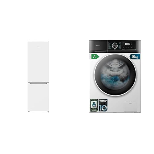 Cecotec Set Bolero: Frigorífico Combi 250L White + Lavadora 8Kg Inverter A, No Frost, Multi Air Flow