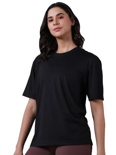 Image of CHKOKKO Oversized T-Shirt for Women Cotton Blend Soft Loose Fit Tshirt Top for Summer Half Sleeves Drop Shoulder Trendy Stylish Solid for Casual Streetwear, Outings or Travel
