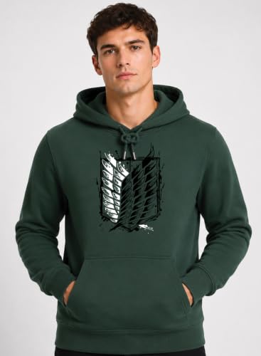 Image of ADRO Mens Abstract Graphic Hoodie | 320 GSM Cotton Poly Fleece | Regular Fit Contemporary Artistic Sweatshirt for Winter & Streetwear