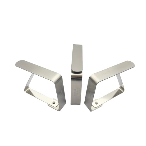EesTeck 4 Pack Stainless Steel Tablecloth Clips Outdoor Table Cover Clamps Weddings Party Picnic Camping Table Cloth Holders