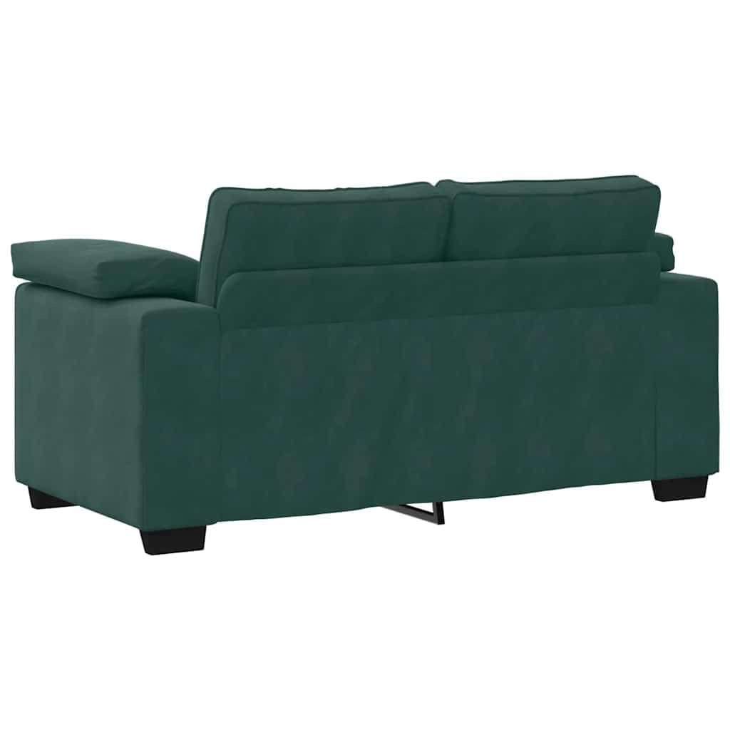 Juego de sofá de terciopelo verde oscuro de 2 + 3 plazas de 160/219 cm de ancho con suave funda de terciopelo y marco de madera y metal, muebles modernos para salas de estar, oficinas