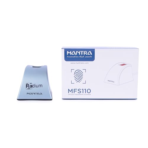 Image of Radium Box Mantra Mfs 110 L1 Biometric Single Fingerprint Scanner | Aadhaar Authentication Device | Updated Rd Service | High Securety And Fast Scanning | Reliable And Durable